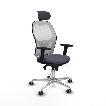 Sedia Ufficio con Poggiatesta Piqueras y Crespo 2D086G2 Grigio scuro