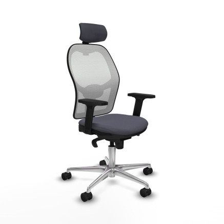 Sedia Ufficio con Poggiatesta Piqueras y Crespo 2D086N2 Grigio scuro