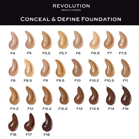 Base de Maquillaje Fluida Revolution Make Up Conceal & Define Nº F9 (