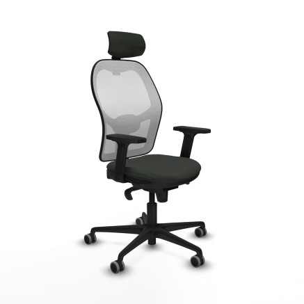Sedia Ufficio con Poggiatesta Jorquera Piqueras y Crespo 2D036G2 Nero
