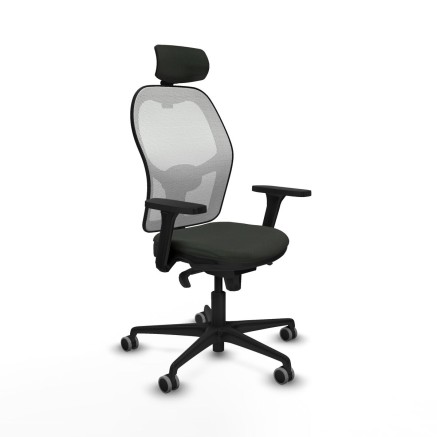 Sedia Ufficio con Poggiatesta Jorquera Piqueras y Crespo 3D036G2 Nero