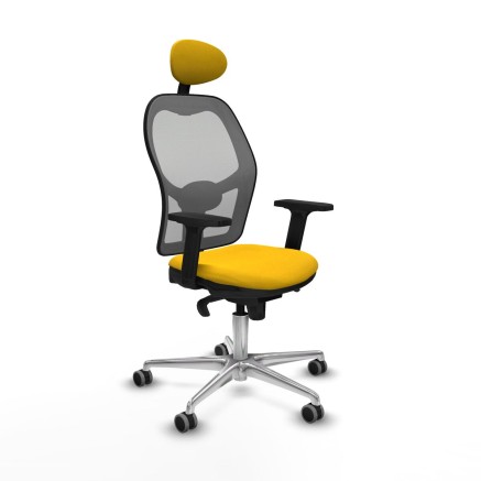 Sedia Ufficio con Poggiatesta Piqueras y Crespo 2D086G1 Giallo