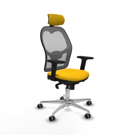 Sedia Ufficio con Poggiatesta Piqueras y Crespo 2D086G2 Giallo