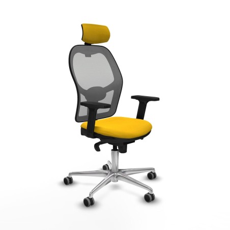 Sedia Ufficio con Poggiatesta Piqueras y Crespo 2D086G2 Giallo