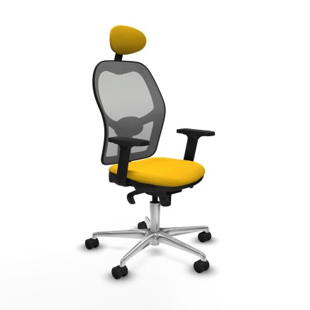 Sedia Ufficio con Poggiatesta Piqueras y Crespo 2D086N1 Giallo