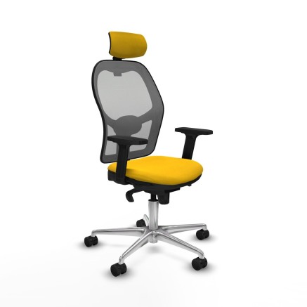 Sedia Ufficio con Poggiatesta Piqueras y Crespo 2D086N2 Giallo