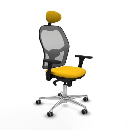 Sedia Ufficio con Poggiatesta Piqueras y Crespo 3D086G1 Giallo