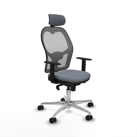 Sedia Ufficio con Poggiatesta Piqueras y Crespo 1D086N2 Grigio