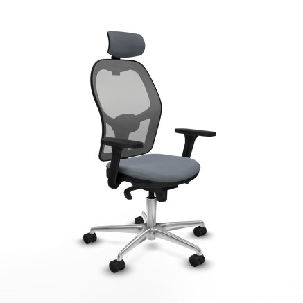 Sedia Ufficio con Poggiatesta Piqueras y Crespo 3D086N2 Grigio