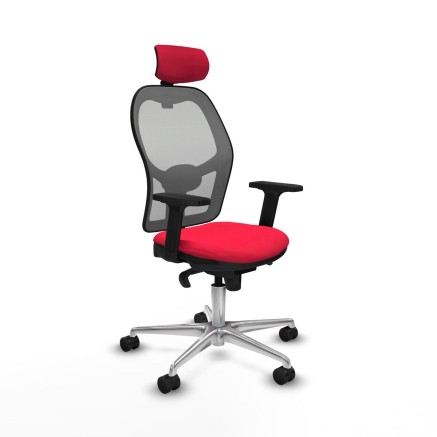 Office Chair with Headrest Jorquera Piqueras y Crespo 2D086N2 Red