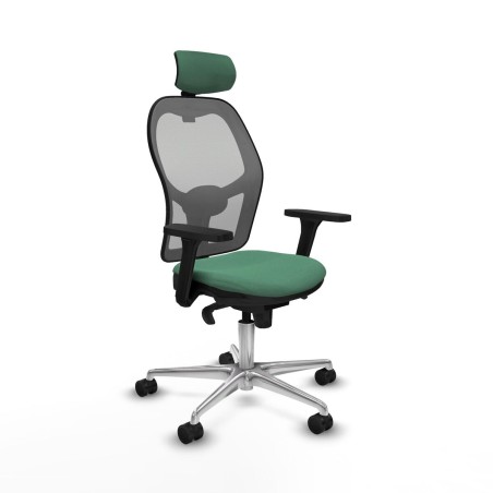 Sedia Ufficio con Poggiatesta Piqueras y Crespo 3D086N2 Verde Smeraldo