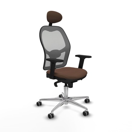 Sedia Ufficio con Poggiatesta Piqueras y Crespo 2D086G1 Grigio Marrone