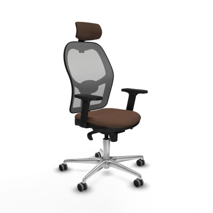 Chaise de Bureau avec Appui-tête Piqueras y Crespo 2D086G2 Gris Brun
