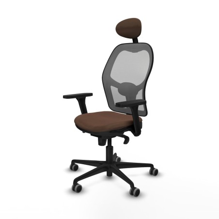 Sedia Ufficio con Poggiatesta Piqueras y Crespo 3D036G1 Grigio Marrone