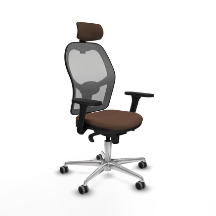 Bürostuhl mit Kopfstütze Piqueras y Crespo 3D086G2 Grau Dunkelbraun