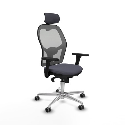 Chaise de Bureau avec Appui-tête Piqueras y Crespo 3D086G2 Gris fonc