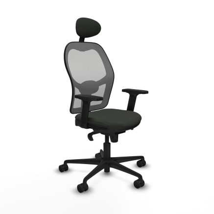 Sedia Ufficio con Poggiatesta Piqueras y Crespo 2D036N1 Nero