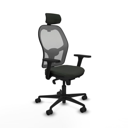 Sedia Ufficio con Poggiatesta Piqueras y Crespo 3D036N2 Nero