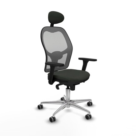 Chaise de Bureau avec Appui-tête Piqueras y Crespo 3D086G1 Noir