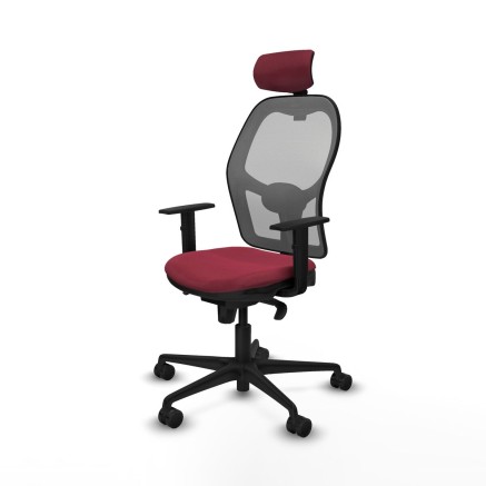 Sedia Ufficio con Poggiatesta Piqueras y Crespo 1D036N2 Rosso Granato 2