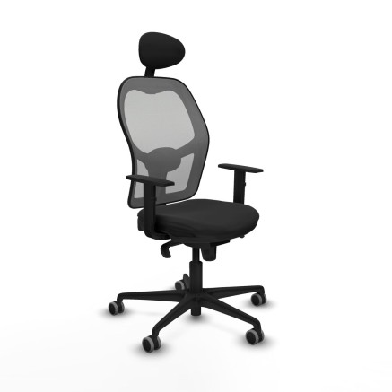Sedia Ufficio con Poggiatesta Jorquera Piqueras y Crespo 1D036G1 Nero