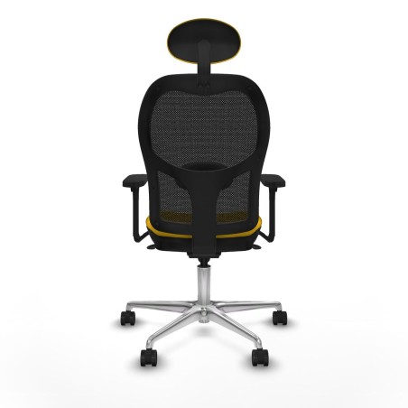 Sedia Ufficio con Poggiatesta Piqueras y Crespo 3D086N1 Giallo