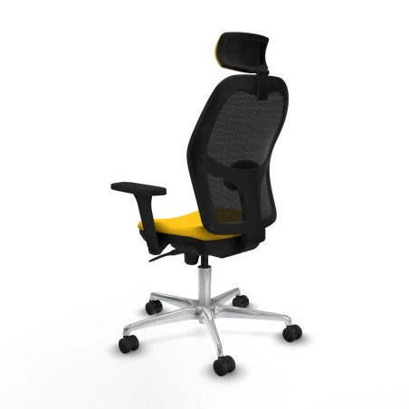 Sedia Ufficio con Poggiatesta Piqueras y Crespo 3D086N2 Giallo