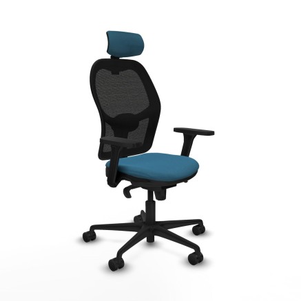 Sedia Ufficio con Poggiatesta Jorquera Piqueras y Crespo 3D036N2 Nero