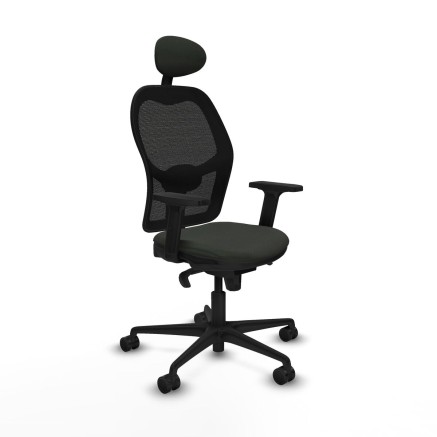 Sedia Ufficio con Poggiatesta Jorquera Piqueras y Crespo 2D036N1 Nero