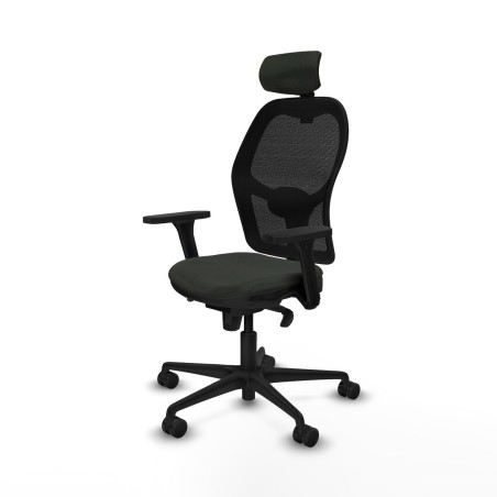 Sedia Ufficio con Poggiatesta Jorquera Piqueras y Crespo 3D036N2 Nero