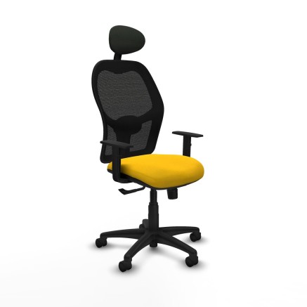 Sedia Ufficio con Poggiatesta Piqueras y Crespo 1D10RN1 Giallo