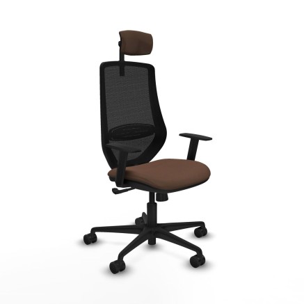 Sedia da Ufficio Piqueras y Crespo D036N2W Nero Marrone scuro