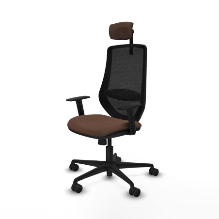 Chaise de Bureau Piqueras y Crespo D036N2W Noir Brun foncé