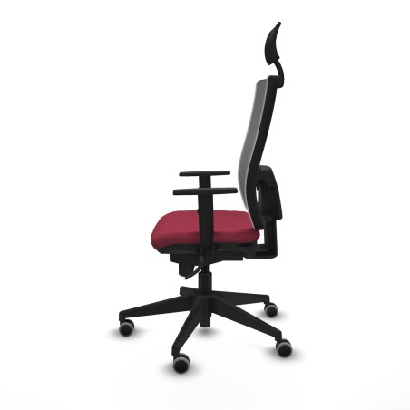 Sedia Ufficio con Poggiatesta Piqueras y Crespo 1D066G1 Rosso Granato