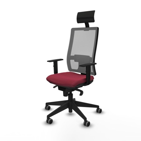 Silla de Oficina con Cabecero Piqueras y Crespo 1D066G1 Granate