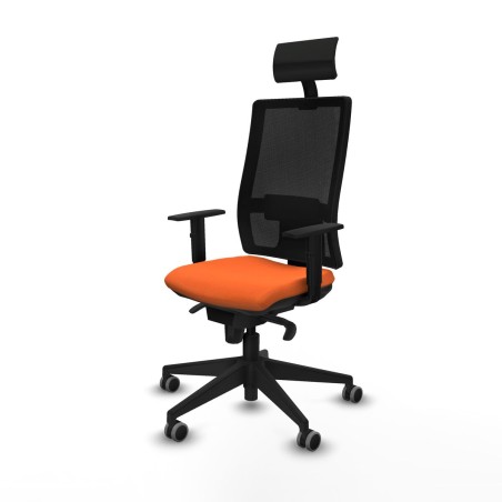 Sedia Ufficio con Poggiatesta Piqueras y Crespo 1D066G1 Arancio