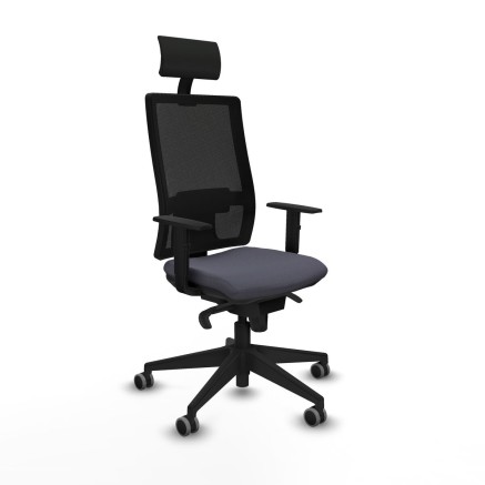 Chaise de Bureau avec Appui-tête Piqueras y Crespo 1D066G1 Gris fonc
