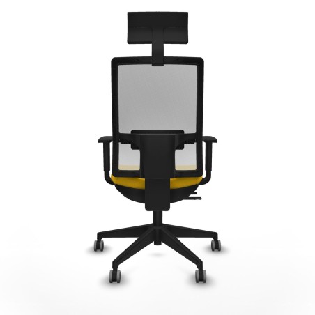 Sedia Ufficio con Poggiatesta Piqueras y Crespo 1D066G1 Giallo