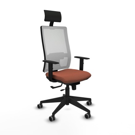 Sedia Ufficio con Poggiatesta Piqueras y Crespo 1D066G1 Marrone