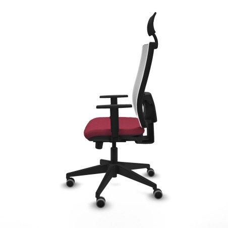 Sedia Ufficio con Poggiatesta Piqueras y Crespo 1D066G1 Rosso Granato