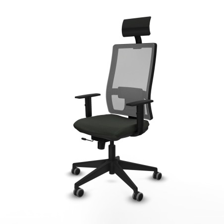 Chaise de Bureau avec Appui-tête Piqueras y Crespo 1D066G1 Noir