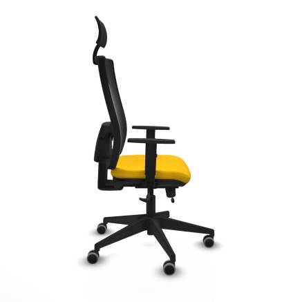 Sedia Ufficio con Poggiatesta Piqueras y Crespo 1D066G1 Giallo 2