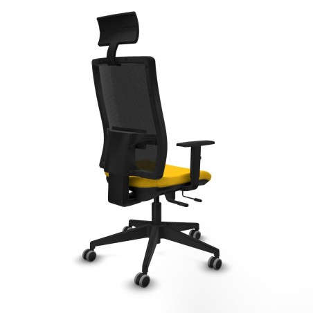 Sedia Ufficio con Poggiatesta Piqueras y Crespo 1D066G1 Giallo