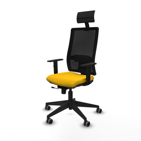 Office Chair with Headrest Piqueras y Crespo 1D066G1 Yellow