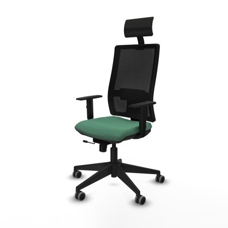 Sedia Ufficio con Poggiatesta Piqueras y Crespo 1D066G1 Verde Smeraldo