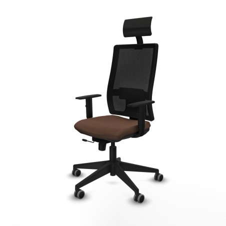 Sedia Ufficio con Poggiatesta Piqueras y Crespo 1D066G1 Marrone scuro