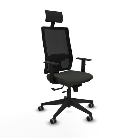 Chaise de Bureau avec Appui-tête Piqueras y Crespo 1D066G1 Noir