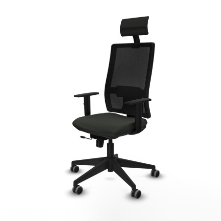 Chaise de Bureau avec Appui-tête Piqueras y Crespo 1D066G1 Noir