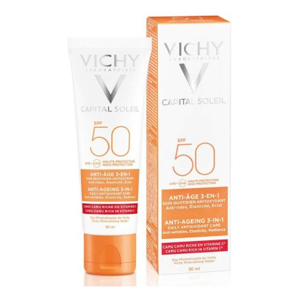 Gezichtszonnecrème Vichy VCH00115 Spf 50 3 in 1 Anti-Aging