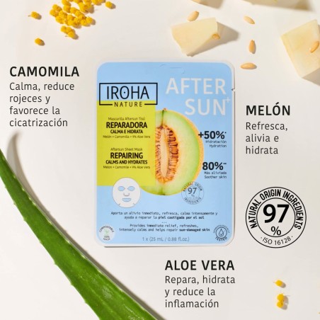 Mascarilla Facial Iroha Repairing calms and hydrates Melón (1 unidad)